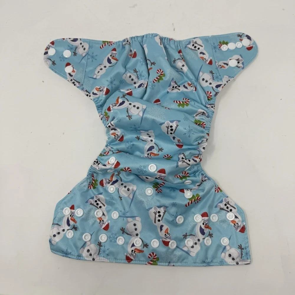 Olaf w Santa Hat Frozen Pocket Diaper Cloth Diapers One Size Adjustable Washable
